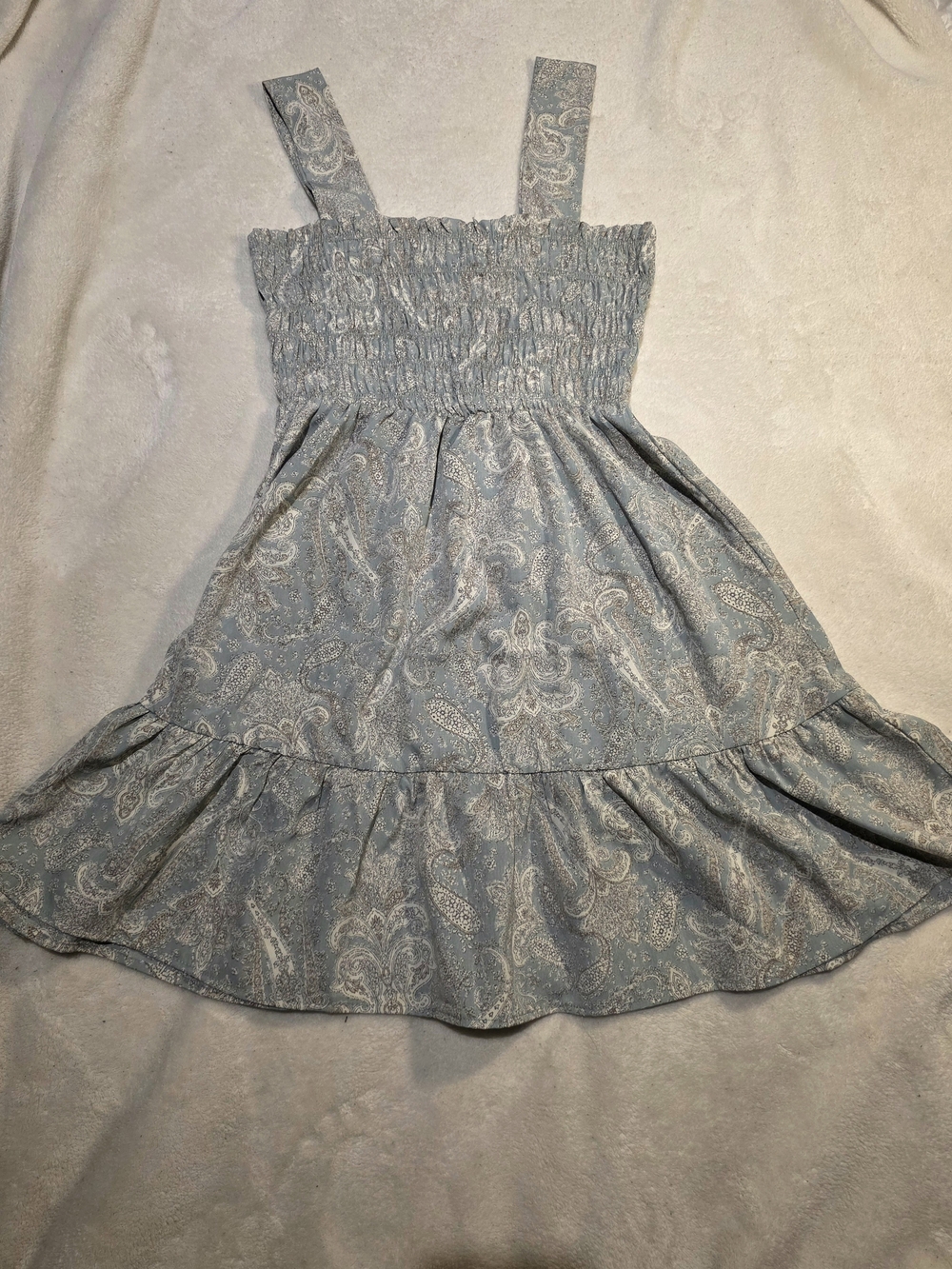 Lush Blue Paisley Smocked Sundress